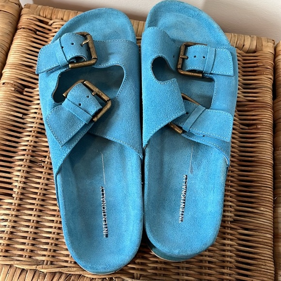 Free People Intentionally Blank Rule Breaker Platform Sandals Suede 40 EU or - Picture 12 of 14